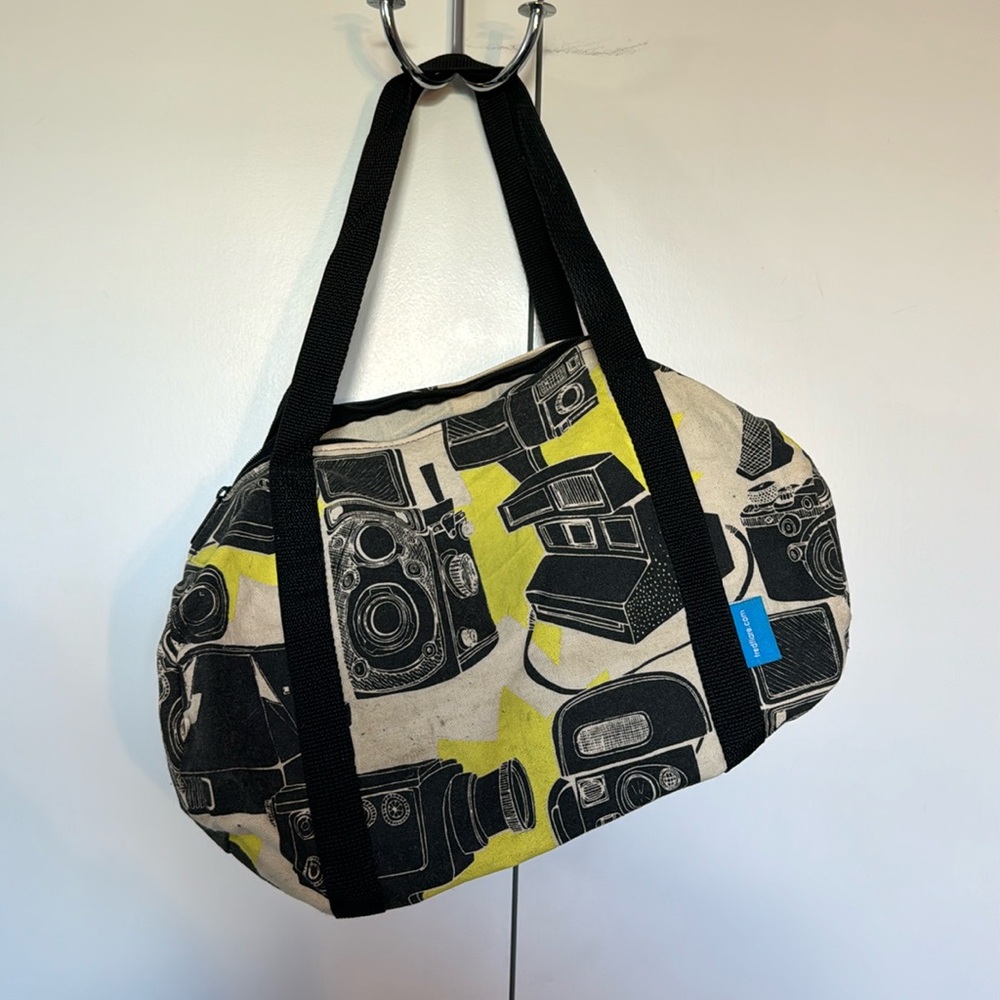 Retro Camera Neon Mini Duffle Bag